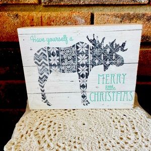 *Merry Christmas Nordic Moose Box Sign